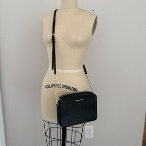 Michael Kors Jet Set Large Saffiano Leather East West Shoulder Crossbody Black